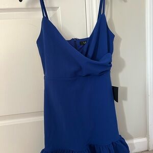 Lulu's Royal Blue Ruffle Hem Dress